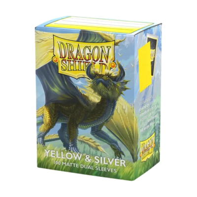 Dragon Shield Matte Dual Yellow & Silver - 100 Sleeves Standard