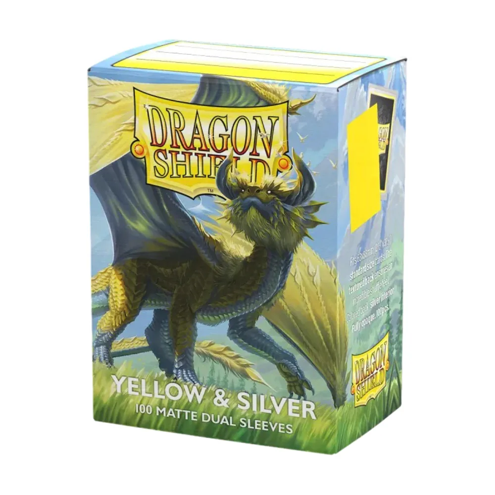 Dragon Shield Matte Dual Yellow & Silver - 100 Sleeves Standard