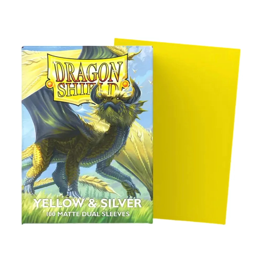 Dragon Shield Matte Dual Yellow & Silver - 100 Sleeves Standard