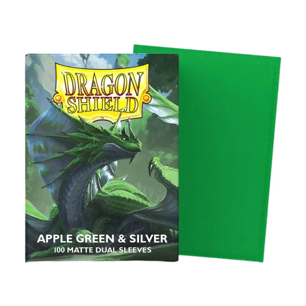 Dragon Shield Matte Dual Standard - Apple Green & Silver (100)