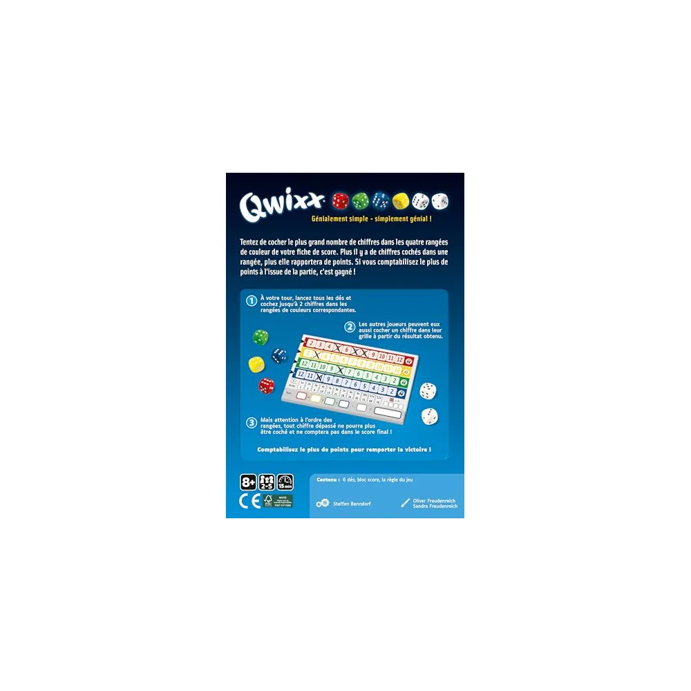 Qwixx - Jeu de dés rapide et tactique