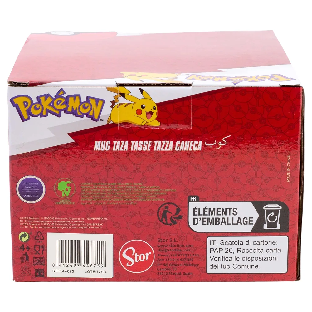 Mug 3D Pokéball Pokémon 445 ml – Céramique avec boîte cadeau