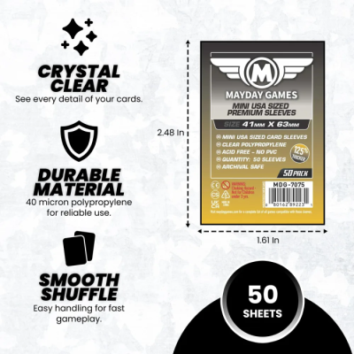 Mayday Sleeves Mini USA Premium 41x63mm - Pack de 50