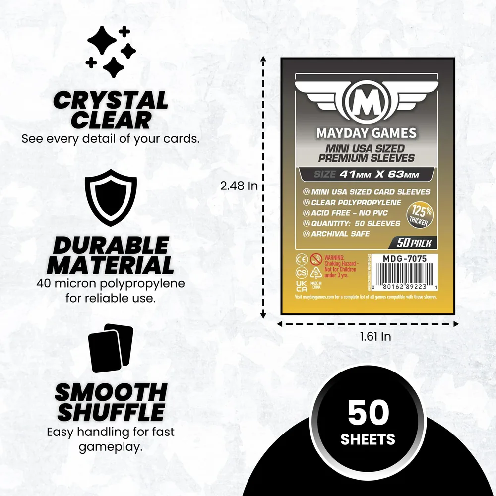 Mayday Sleeves Mini USA Premium 41x63mm - Pack de 50